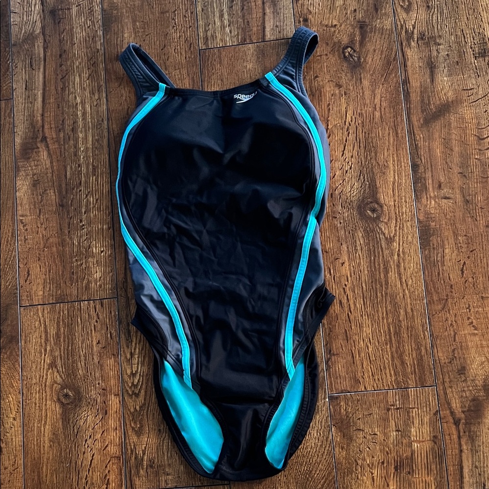 Speedo Black and Teal Swimsuit